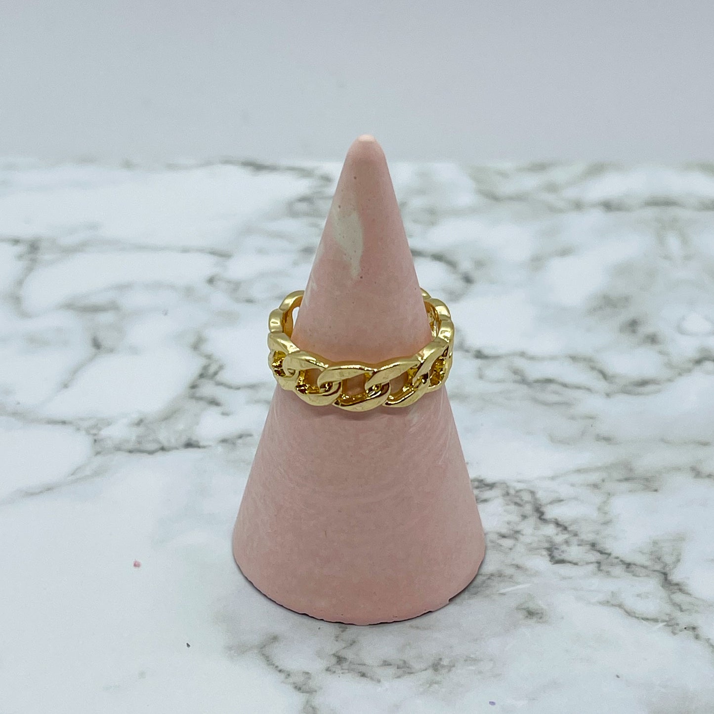 ringhouder- roze/wit marble