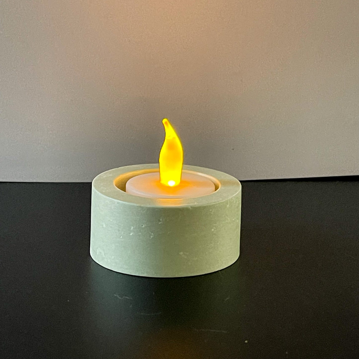 theelichthouder - groen/wit marble