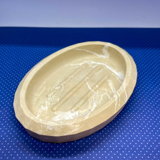zeepbakje - beige/wit marble