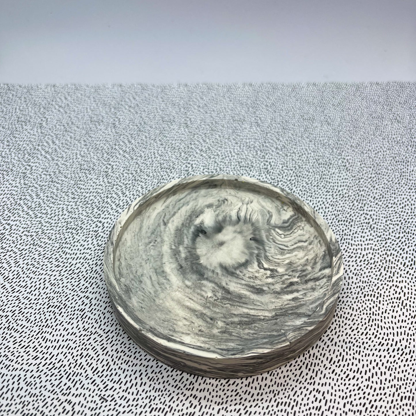 rond schaaltje - wit/zwart marble
